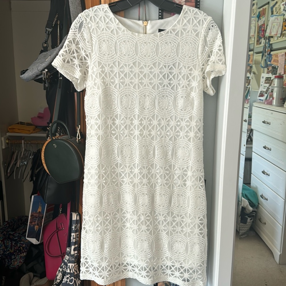 Lulu’s Love You For Eternity White Lace Shift Dress, Size: X-small